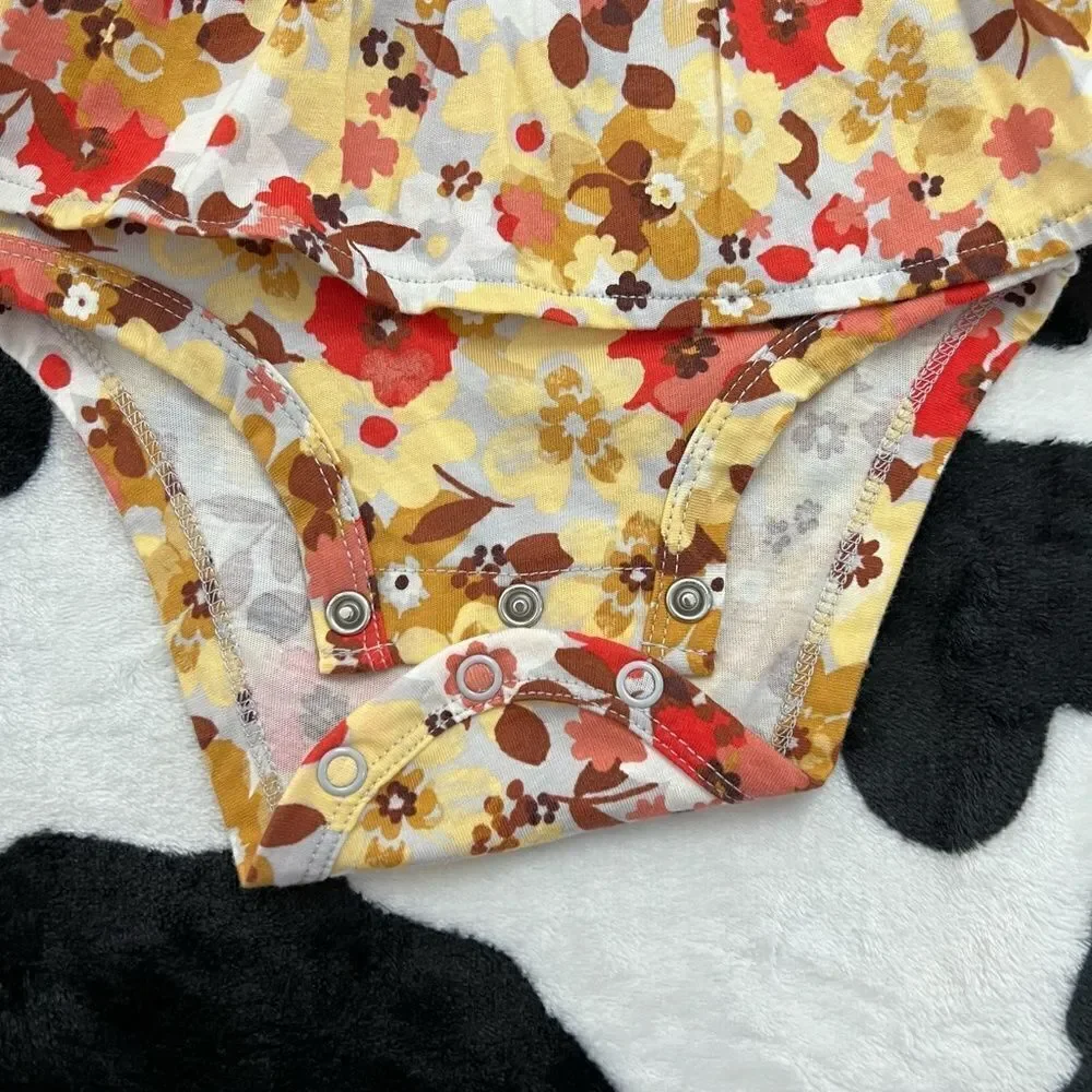 Fall Floral Baby Girl Longsleeve Peplum Bodysuit & Pant Set Size 12 months